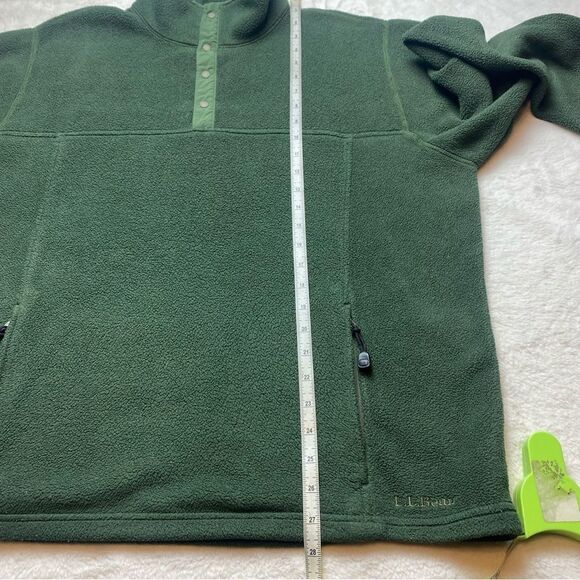 L.L. Bean Vintage Green T Snap Fleece Pullover Size Large - Picture 10 of 11